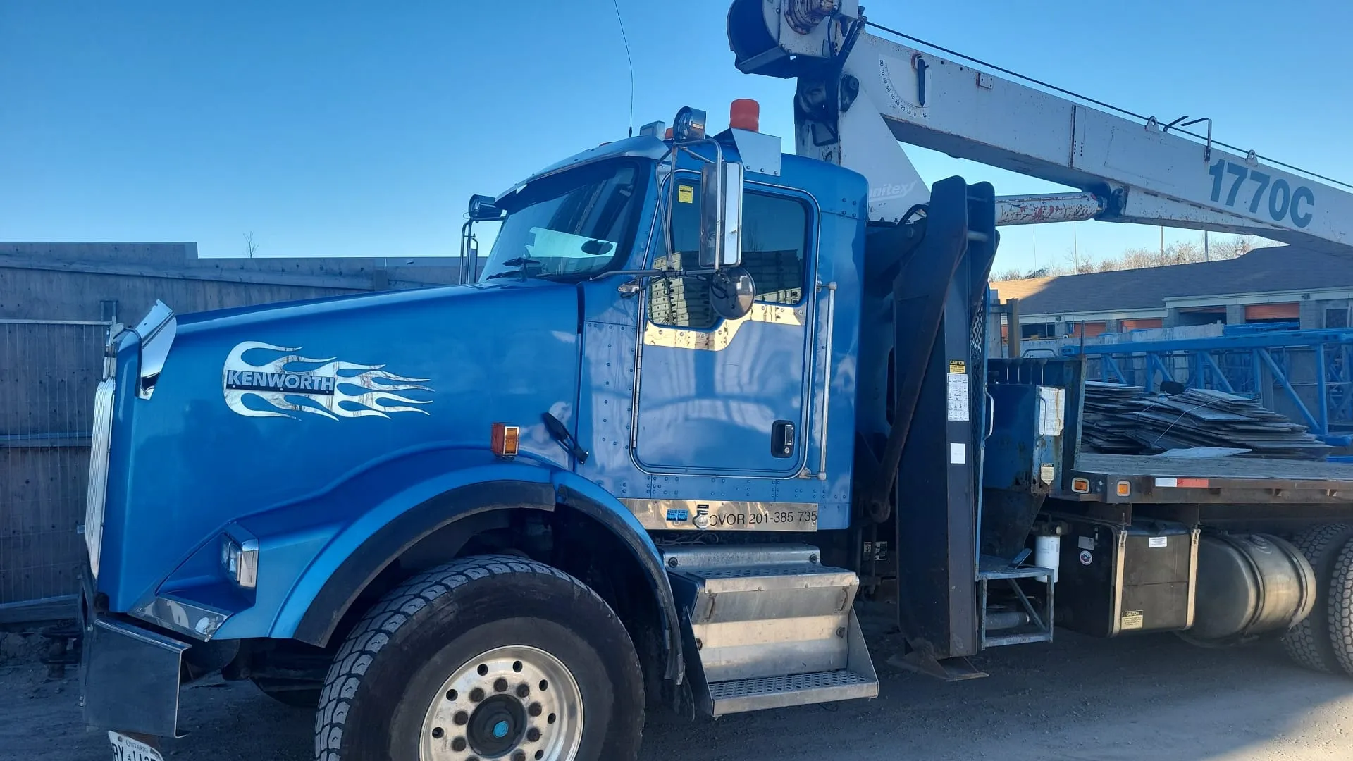 Mahan Form company-owned boom truck on a jobsite