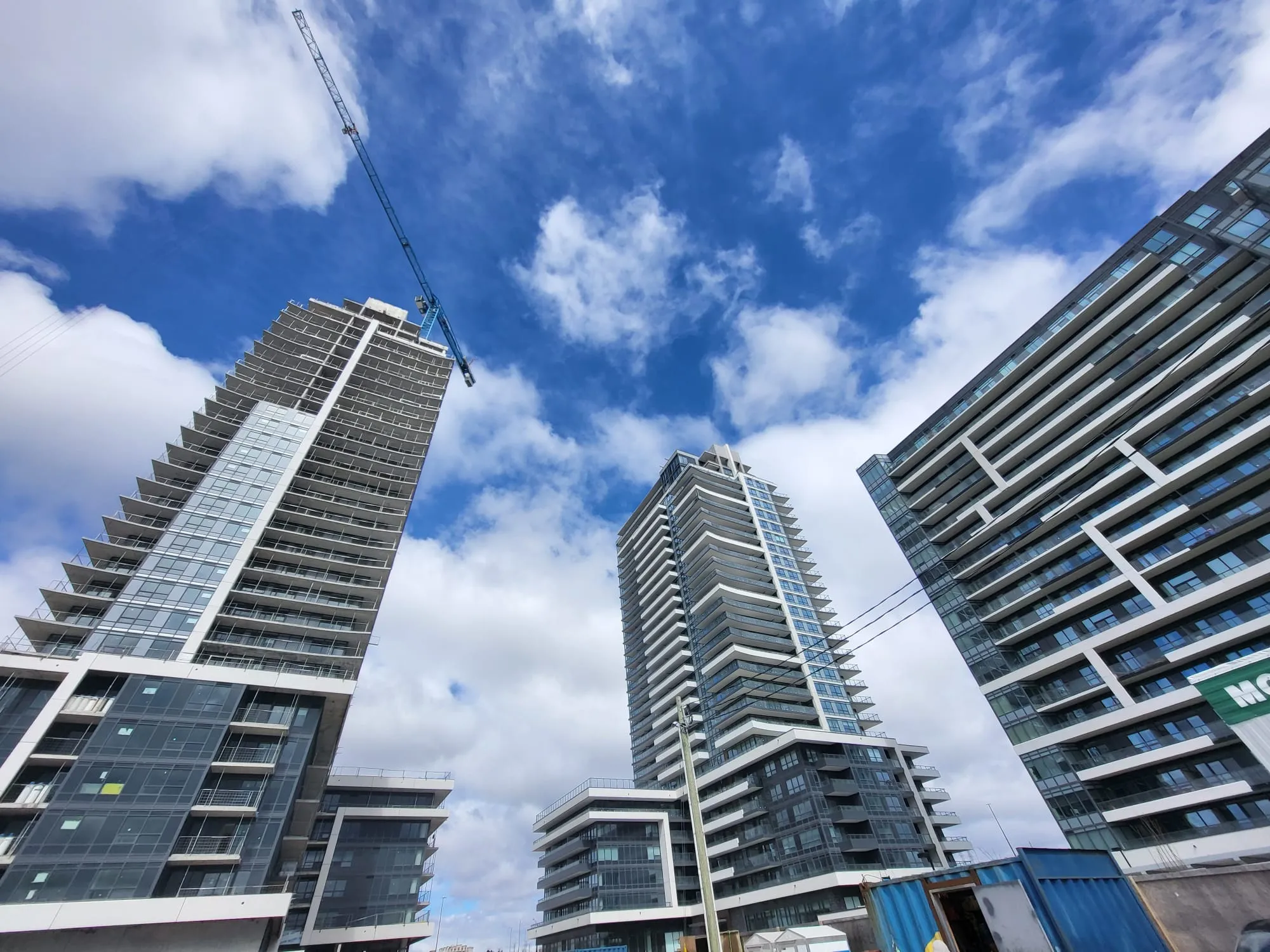 A group of towers in the Universal City community in Pickering